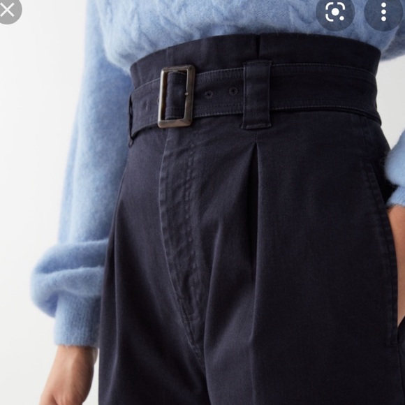 & Other Stories Belted Relaxed Cotton Trousers - Picture 6 of 6